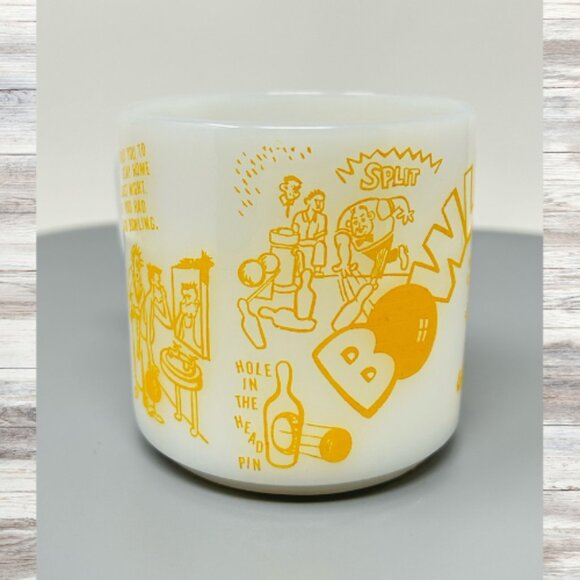 Vintage 1950s Bowlers Mug Federal Glass - Picture 2 of 8